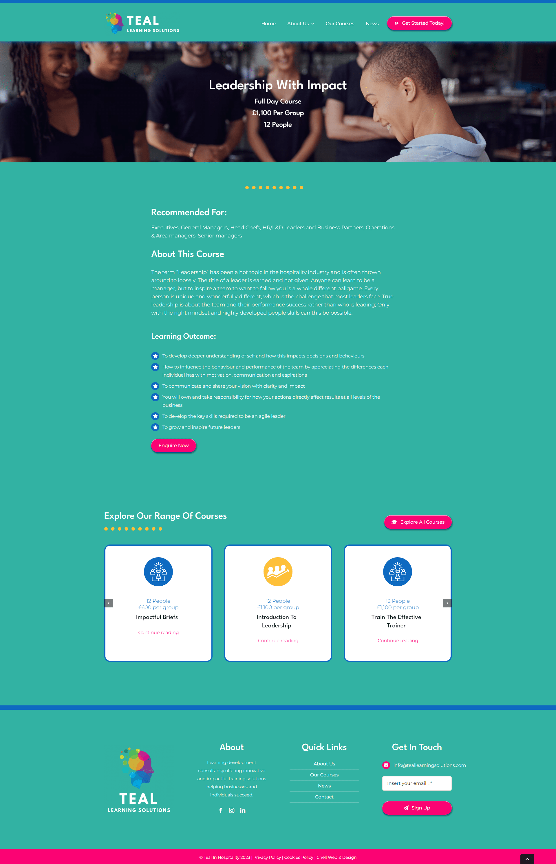 TEAL Learning Solutions Website Design Project