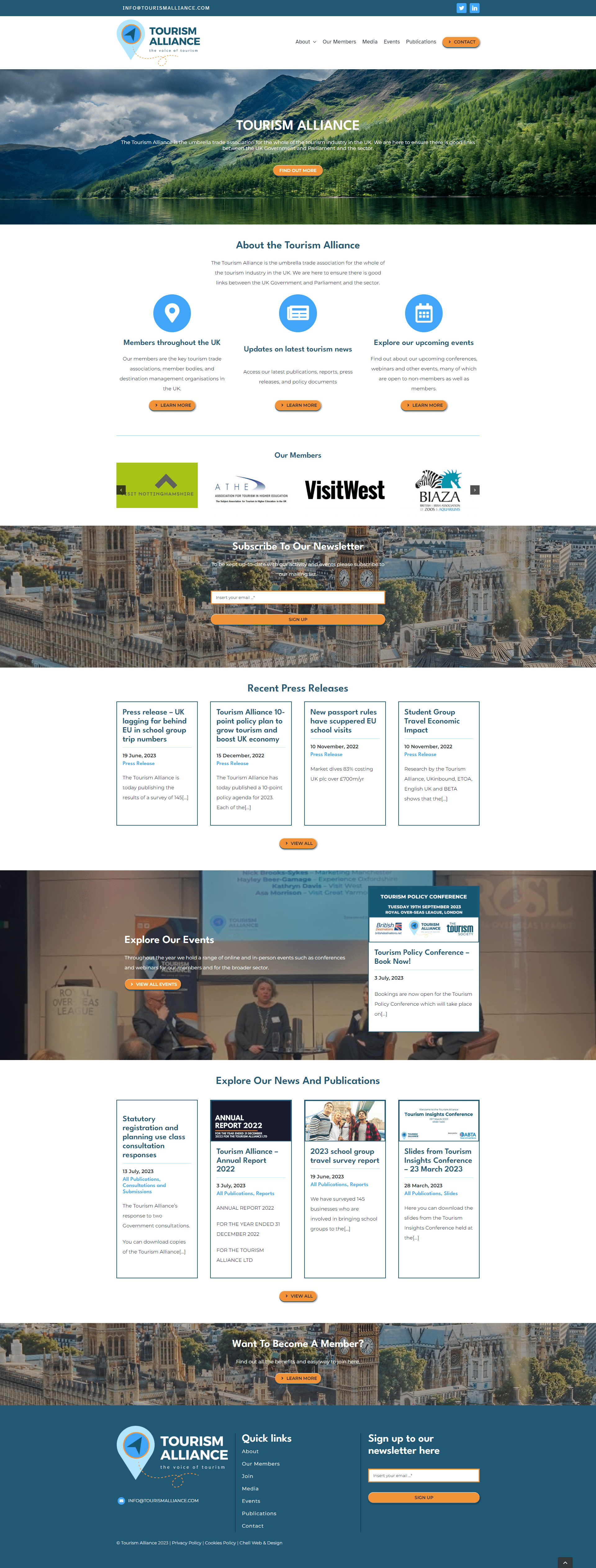 Tourism Alliance Website Design Project
