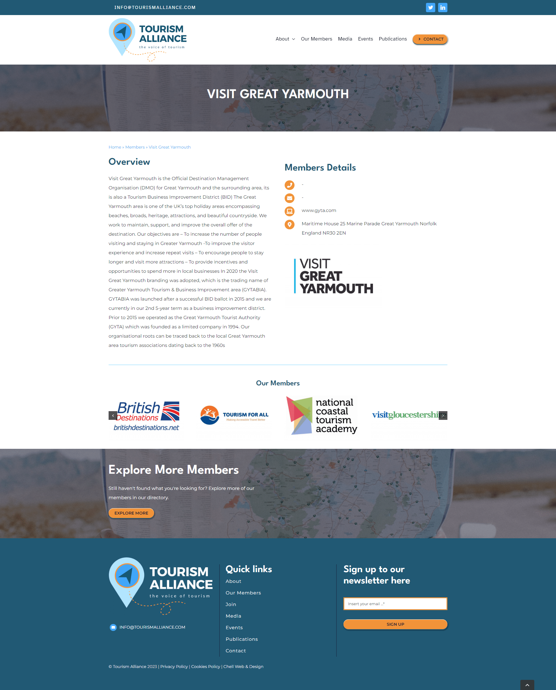 Tourism Alliance Website Design Project