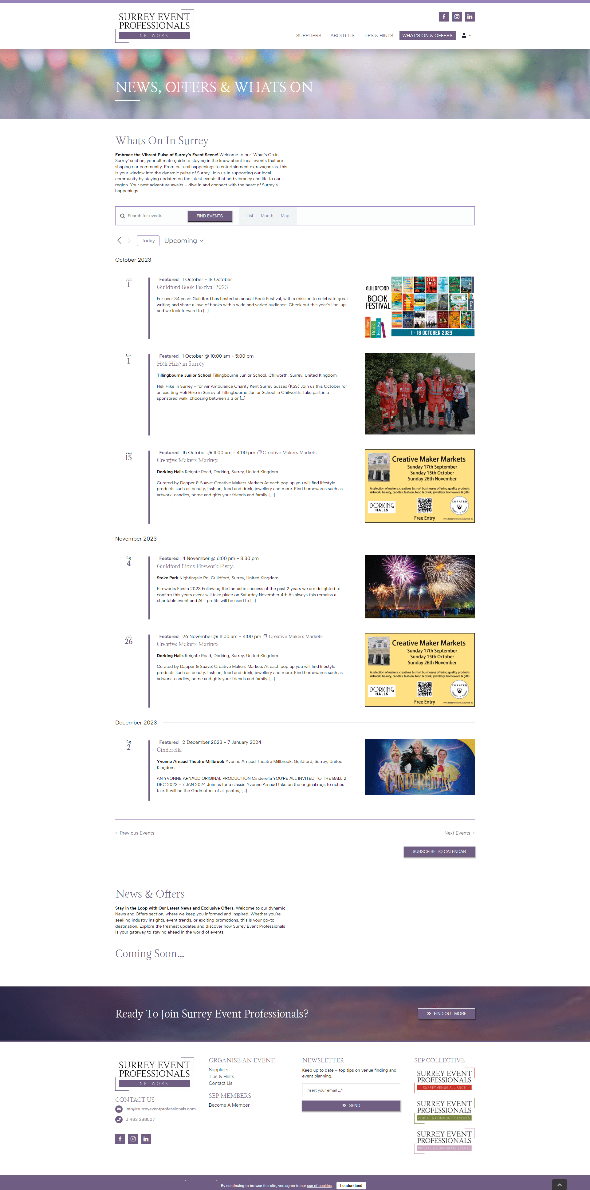 Surrey Event Professionals Case Study Website Design & Build